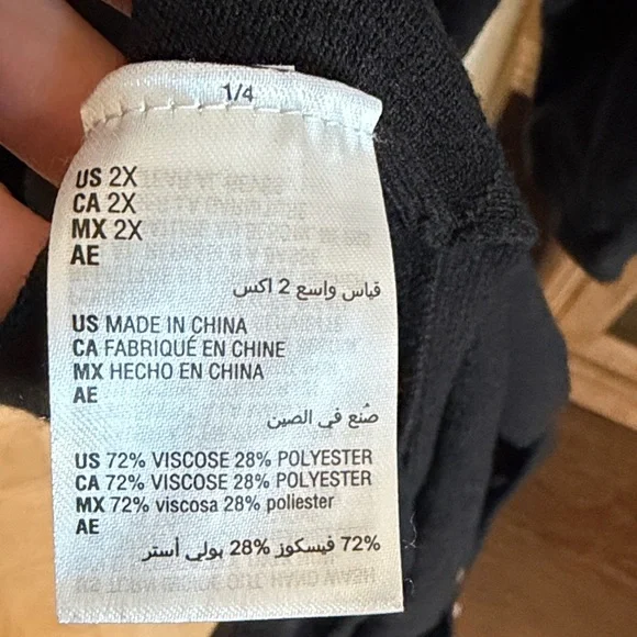 INC International Concepts Black Stud-Trim Women's Long Cardigan/Duster 2X - Picture 8 of 8